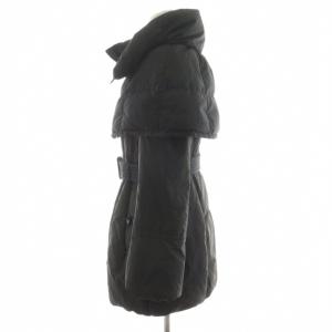 BURBERRY BLACK LABEL ダウンコート ミドル丈 ジップアップ 付け襟付き アウター 38 黒 ブラック D5F25-440-09