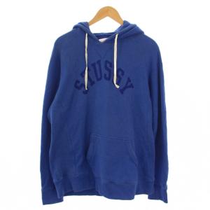 パーカー スウェット トレーナー プルオーバー 長袖 ロゴ プリント XL 青 0548-22-7366