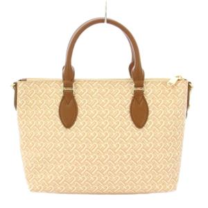 FURLA 2WAY ハンドバッグ ショルダーバッグ ロゴチャーム ベージュ 茶 ブラウン /BB