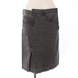 デニムスカート アシンメトリー ひざ丈 M グレー /TK