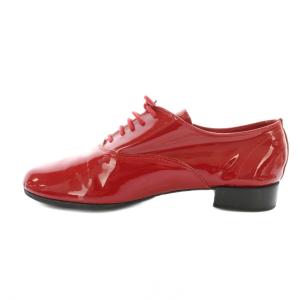 Repetto リシュリュー ジジ バレエシューズ レースアップシューズ パテントレザー チャンキーヒール 37 赤 レッド