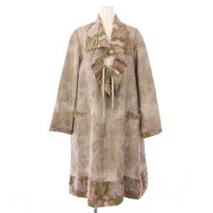 イッセイミヤケ ワンピース ひざ丈 長袖 花柄 3 グレー HA83FH603 /TK