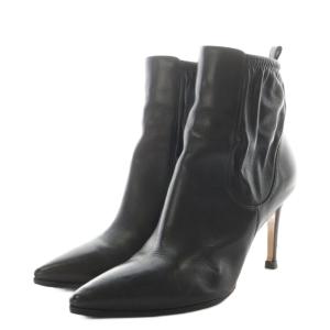 Gianvito Rossi BENNETT MID ショートブーツ ヒール ポインテッドトゥ レザー 35.5 黒 ブラック /AN10