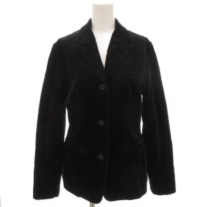 コーデュロイ テーラードジャケット ブレザー シングル 3B ノーベント 11 黒 ブラック /GV