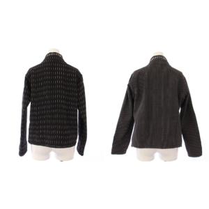 HaaT イッセイミヤケ リバーシブルジャケット ストライプ 総柄 2 黒 HA02FD652 /TK