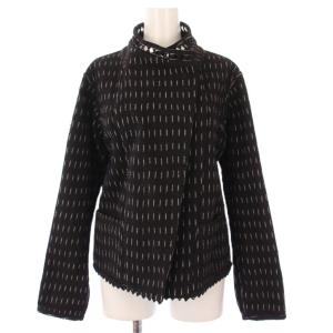 HaaT イッセイミヤケ リバーシブルジャケット ストライプ 総柄 2 黒 HA02FD652 /TK