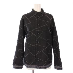 イッセイミヤケ デニムジャケット 総柄 2 黒 HA12FD552 /TK