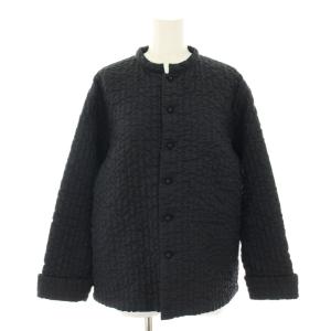 イッセイミヤケ ノーカラージャケット キルティングジャケット アウター 2 黒 ブラック HA32FJ511