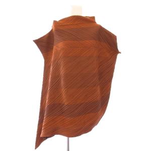 カットソー プリーツ アシンメトリー 2 ブラウン