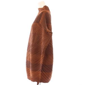 ISSEY MIYAKE カットソー プリーツ アシンメトリー 2 ブラウン