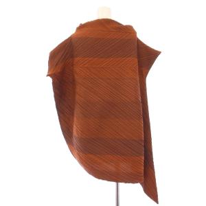 ISSEY MIYAKE カットソー プリーツ アシンメトリー 2 ブラウン