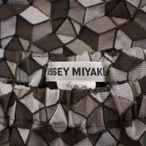 ISSEY MIYAKE 3Dプリーツロングスカート ストレッチ 2 グレー ブラウン