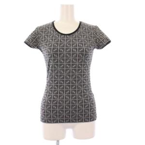 ズッカ柄Tシャツ カットソー 半袖 40 グレー /KH