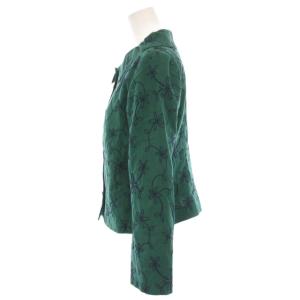 JOCOMOMOLA ジャケット ステンカラー 花刺繍 アウター 40 緑 紺 GJDGP-08230 /YM