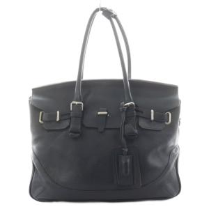 フラップボストンバッグ ハンドバッグ レザー 紺 ネイビー /AN2