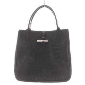 ロゾ ハンドバッグ トートバッグ レザー クロコ型押し 茶 ブラウン /AN16