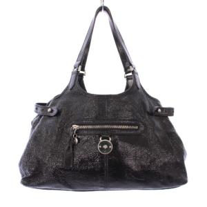 Somerset Tote ハンドバッグ エナメル レザー 黒 /TK