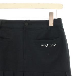 archivio アシンメトリープリーツスカート ミニ ゴルフウェア ロゴ 38 黒 ブラック A356421 /HN