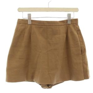キュロットスカート 0000052349 リネン混 ミニ ショートパンツ 40 茶 ブラウン /G