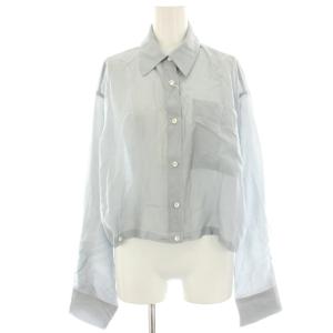 2WAYクロップドシャツ ブラウス シアー 長袖 ショート丈 F グレー GGZ1051504A0009