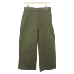ワイドパンツ スラックス ジップフライ ストレッチ 無地 ワンカラー 42 カーキ /BB