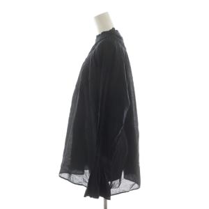 Spick&Span 24SS コットンボイルタックフリルブラウス シャツ 長袖 黒 ブラック 24051200310010