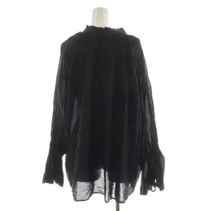 Spick&Span 24SS コットンボイルタックフリルブラウス シャツ 長袖 黒 ブラック 24051200310010