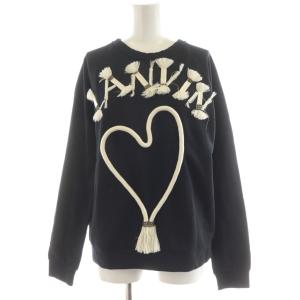 スウェット トレーナー ハート ビジュー ロゴ 黒 ブラック RW-TO037A-TS02-H15 /AN39