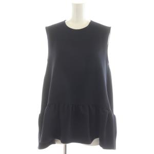 シャツ ブラウス プルオーバー ノースリーブ ギャザー 36 黒 ブラック YCB-221-257 /AN33