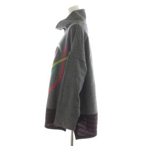 慈雨 ニット セーター 長袖 ボーダー柄 40 マルチカラー グレー ボルドー 紺 ネイビー 13222506