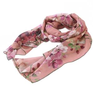 ストール 花柄 シアー ピンク /KH OH