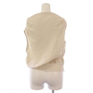 Noble 25SS ミューズサテンギャザーボリュームブラウス シャツ プルオーバー ドレープ ノースリーブ 無地