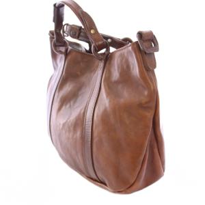 genten ハンドバッグ レザー ワンカラー 茶 ブラウン /BB