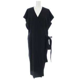 23SS ラップワンピース 半袖 ひざ丈 ベルト付き 10 ブラック OPCHSS0711 /TK
