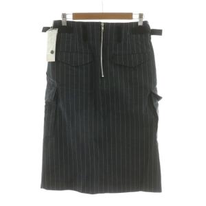 sacai luck タグ付き Summer Tweed Skirt タイトスカート 麻 リネン混 ストライプ サイドベルト