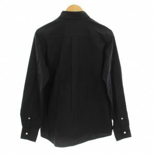 A BATHING APE DSMG BD SHIRT ボタンダウンシャツ カジュアルシャツ 長袖 ロゴ プリント コットン M 黒