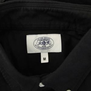 A BATHING APE DSMG BD SHIRT ボタンダウンシャツ カジュアルシャツ 長袖 ロゴ プリント コットン M 黒