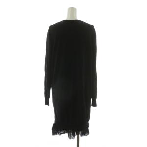 miumiu ニットワンピース ロング 長袖 プルオーバー Vネック 38 ブラック /NQ