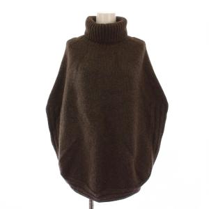 ニット ポンチョ タートルネック M 茶 205306.X7501 /BM