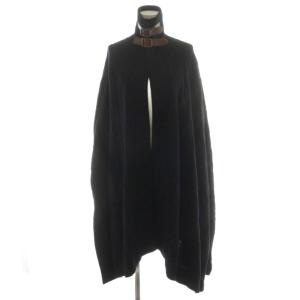 ポンチョ ニット ウール カシミヤ混 XS 黒 ブラック /AN44