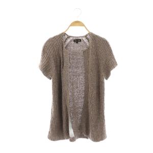 カーディガン ニット 半袖 リネン 2 モカ グレー /ES