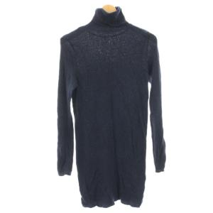 コットンタートルネックニット カットソー リブ ロング 長袖 2 紺 ネイビー 9-10-7072 /HN