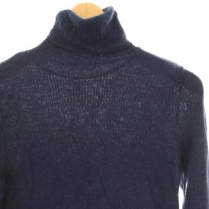 45R コットンタートルネックニット カットソー リブ ロング 長袖 2 紺 ネイビー 9-10-7072 /HN