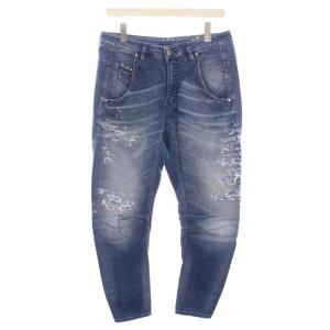 Fayza-Ne デニムパンツ ジョグジーンズ ダメージ加工 ストレッチ W27 ブルー /YM