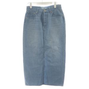 25SS ドロストデニムスカート タイトスカート スリット 38 水色 ライトブルー WGD1051201A0001