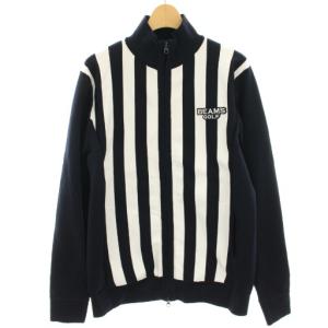 PURPLE LABEL ストライプニットブルゾン ジャケット ジップアップ ゴルフウェア 黒 ブラック