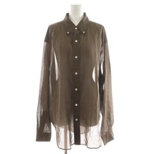 SHEER DADDY SHIRT シャツ ブラウス 長袖 シアー シースルー F0 茶 ブラウン 25MMSBL09