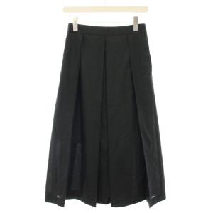 ボックスプリーツスカート BOX PLEATS SKIRT ロング ミモレ イージー 36 黒 ブラック