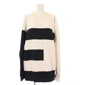 スウェット トレーナー 長袖 バイカラー オーバーサイズ S 白 黒 S52GU0077 /KH