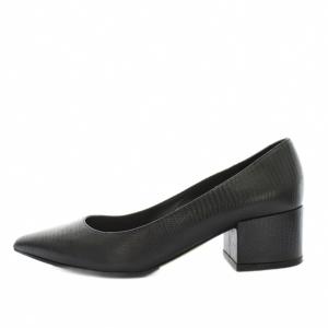 Sergio Rossi パンプス ポインテッドトゥ チャンキーヒール ブロックヒール レザー 箱付き 37.5 黒 ブラック A85323